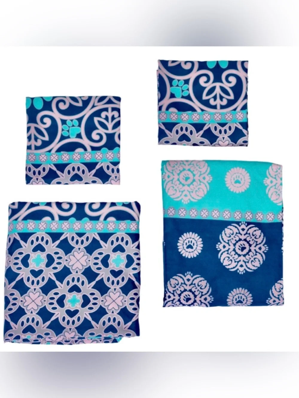 Perfectly Patterned Paws Blue Sheet Set - King
